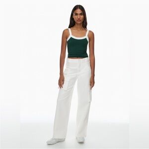 Aritzia TNA White Wide Leg Cargo Pants